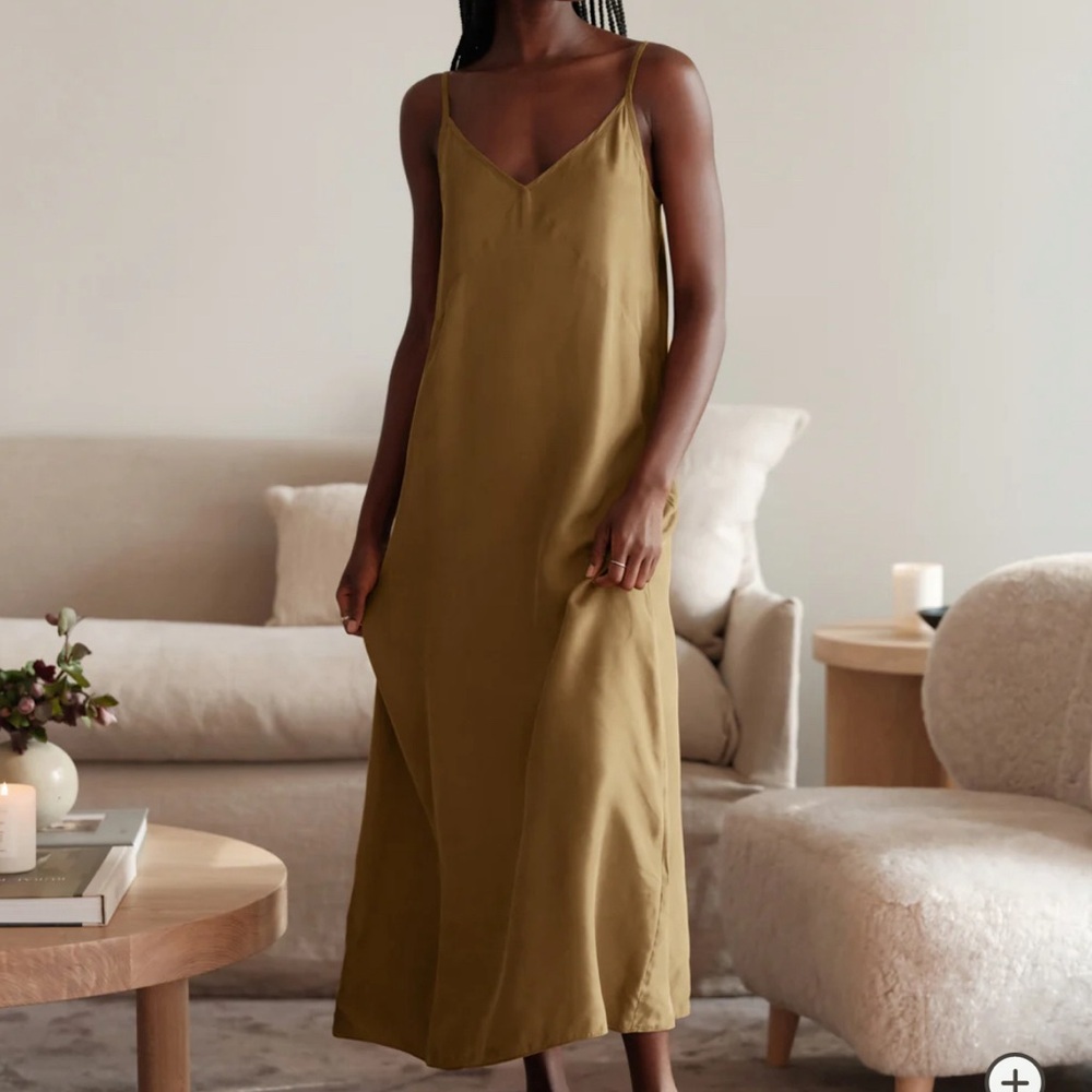 Jenni Kayne Olive Green Slip Maxi Dress